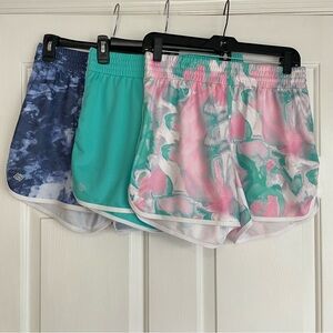 ZELOS Athletic Shorts Set of 3 Tie Dye LIKE NEW